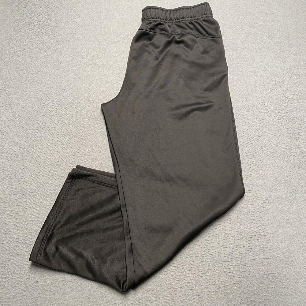 Starter Track Pants Mens Large Gray Microfiber Elastic Waist Lined Gym Athletic